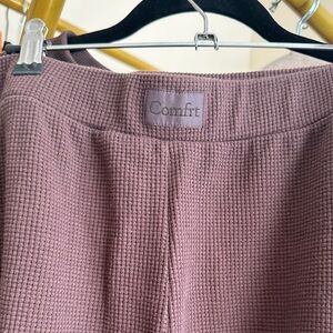 Comfrt chocolate brown waffle knit track set